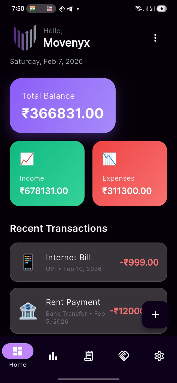 Movenyx App Interface